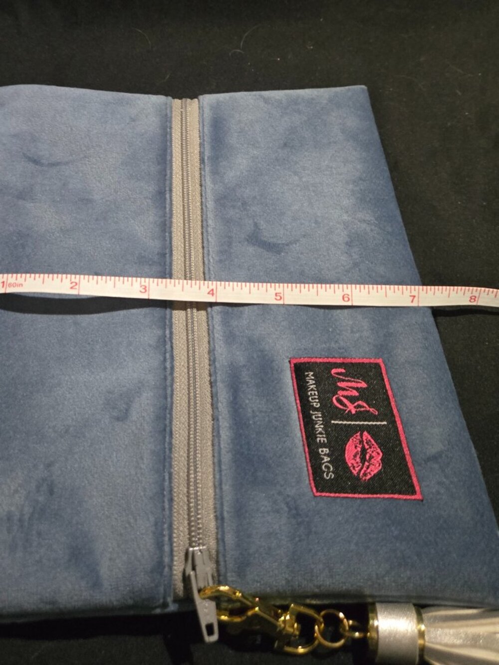 Makeup Junkie Bags Ice Gray Velvet 2-Piece Cosmetic Bag Set | NWT & NWOT | - Picture 7 of 9